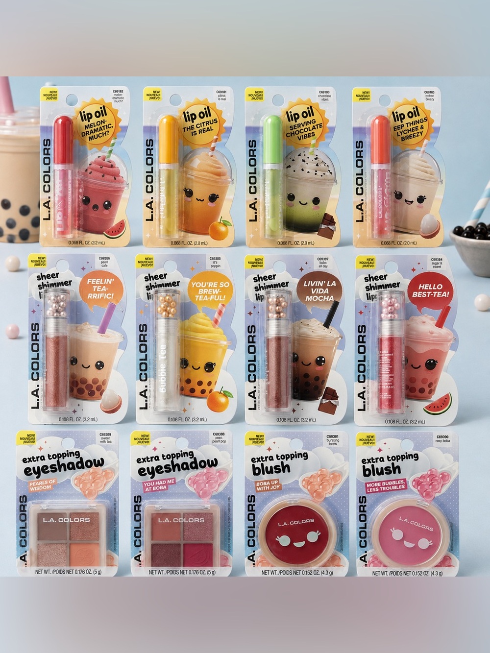 NWT L.A. Colors Limited Edition Bubble Tea 12 Piece Makeup Set